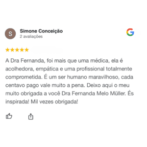 Avaliação Google - Paciente 1